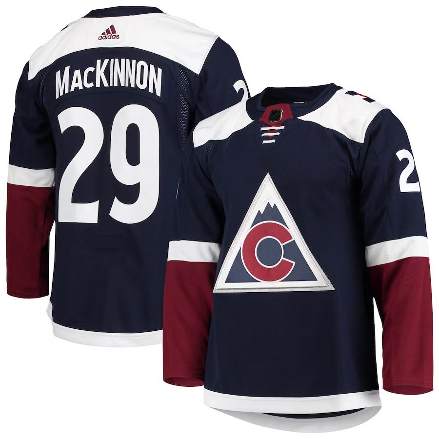 Men Colorado Avalanche 29 Nathan MacKinnon adidas Navy Alternate Primegreen Authentic Pro Player NHL Jersey